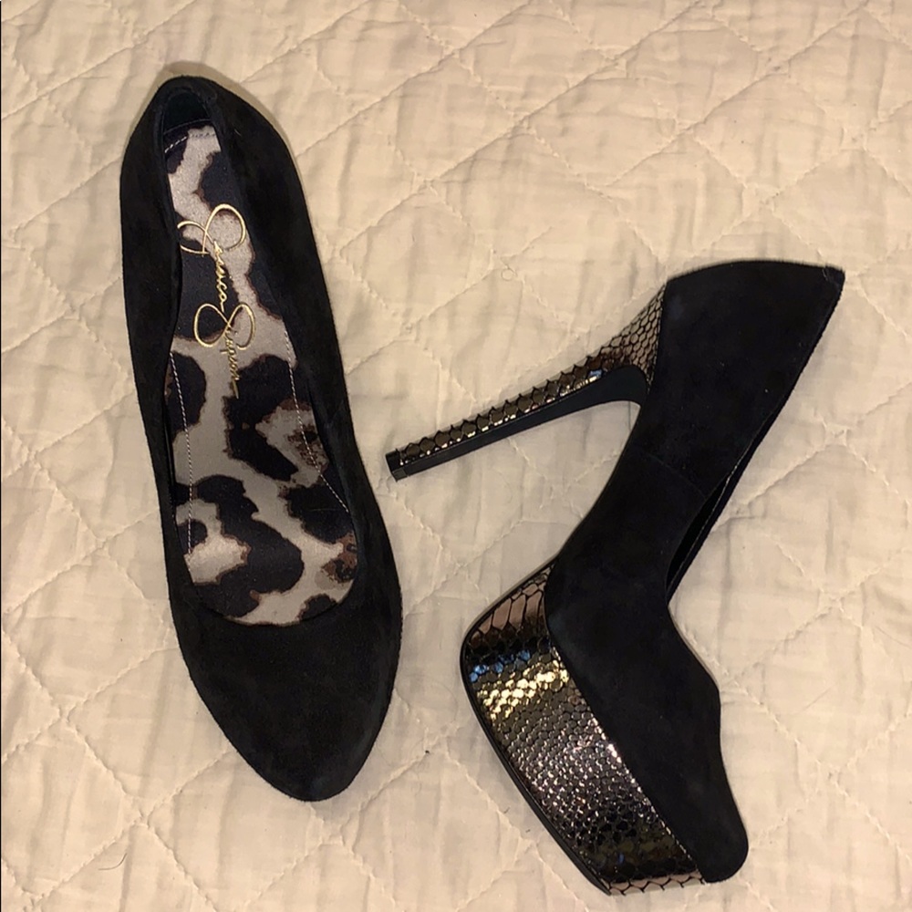 Jessica Simpson Black Suede Heels